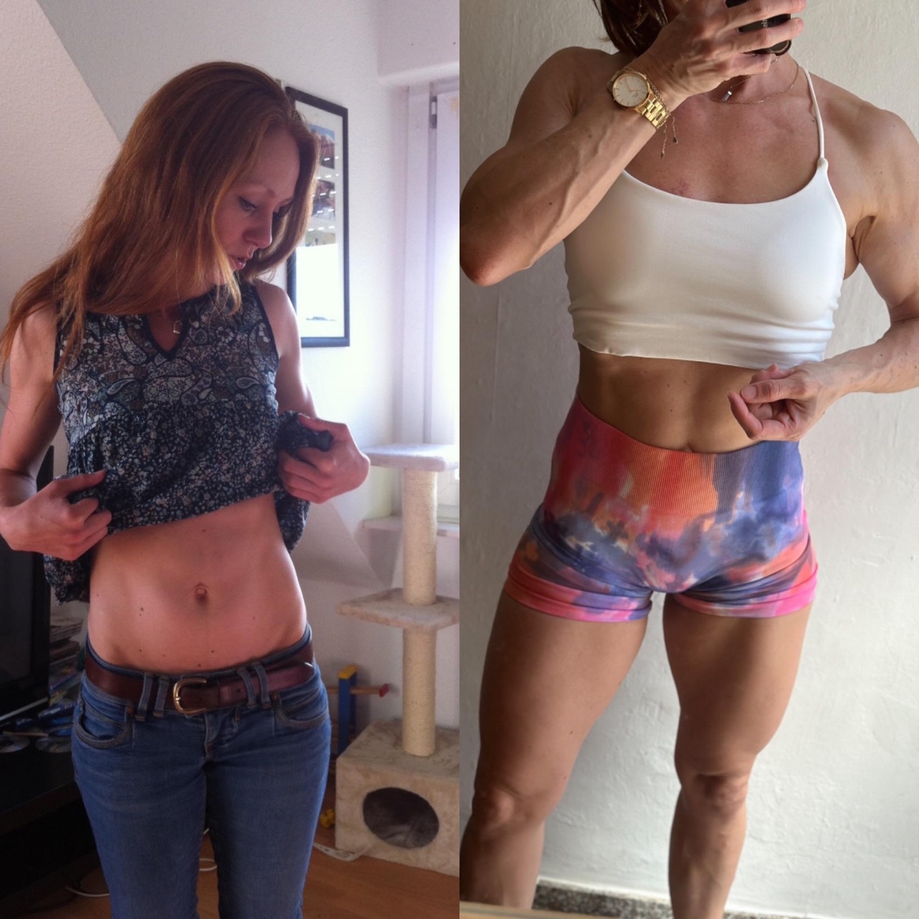 Ilona vorher und heute, nach Jahren mit Krafttraining